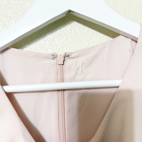 Amanda Uprichard Maven Skort Layered Romper in Mochi Light Pink Gold Buttons - Picture 13 of 16